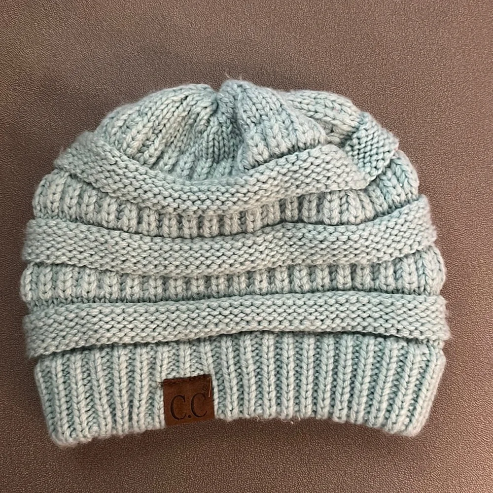 Classic CC Beanie Sage HAT20A teal winter warmth boho acrylic woven chunky knit